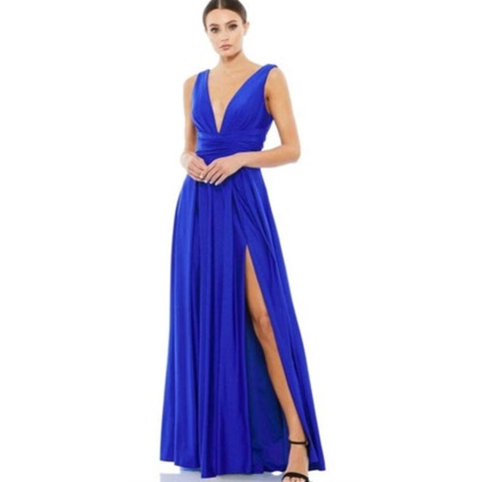 Ieena Duggal 26578 Dress Jersey Gown A Line Royal Blue NWT 4